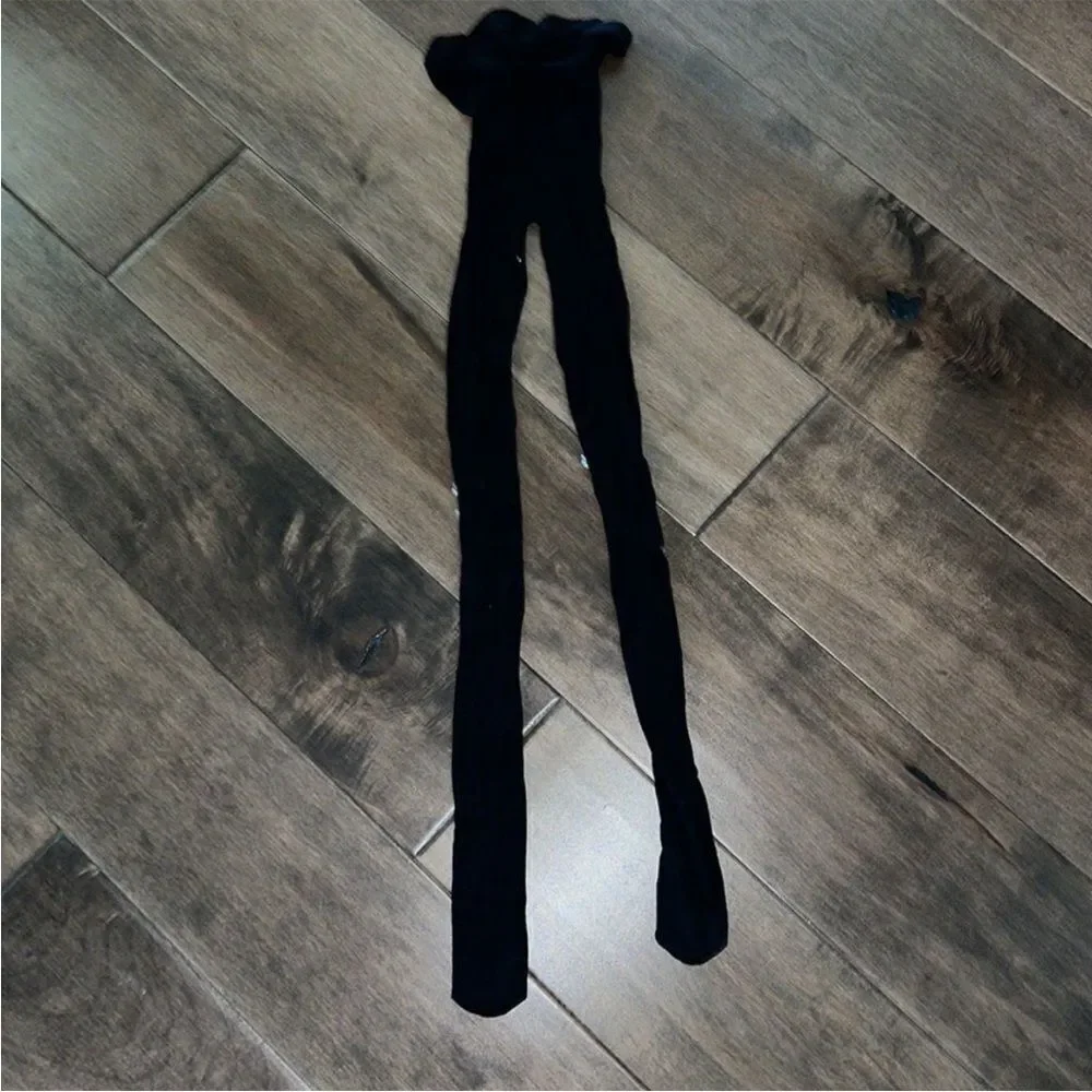 Free People Nevermore Black Peekaboo Bow Tights